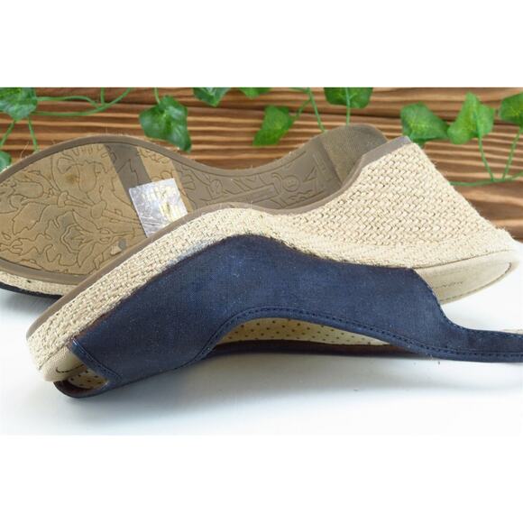 Montego Bay‎ Club Women Sz 8 M Dark Blue Wedge Fabric Shoes - Picture 10 of 10